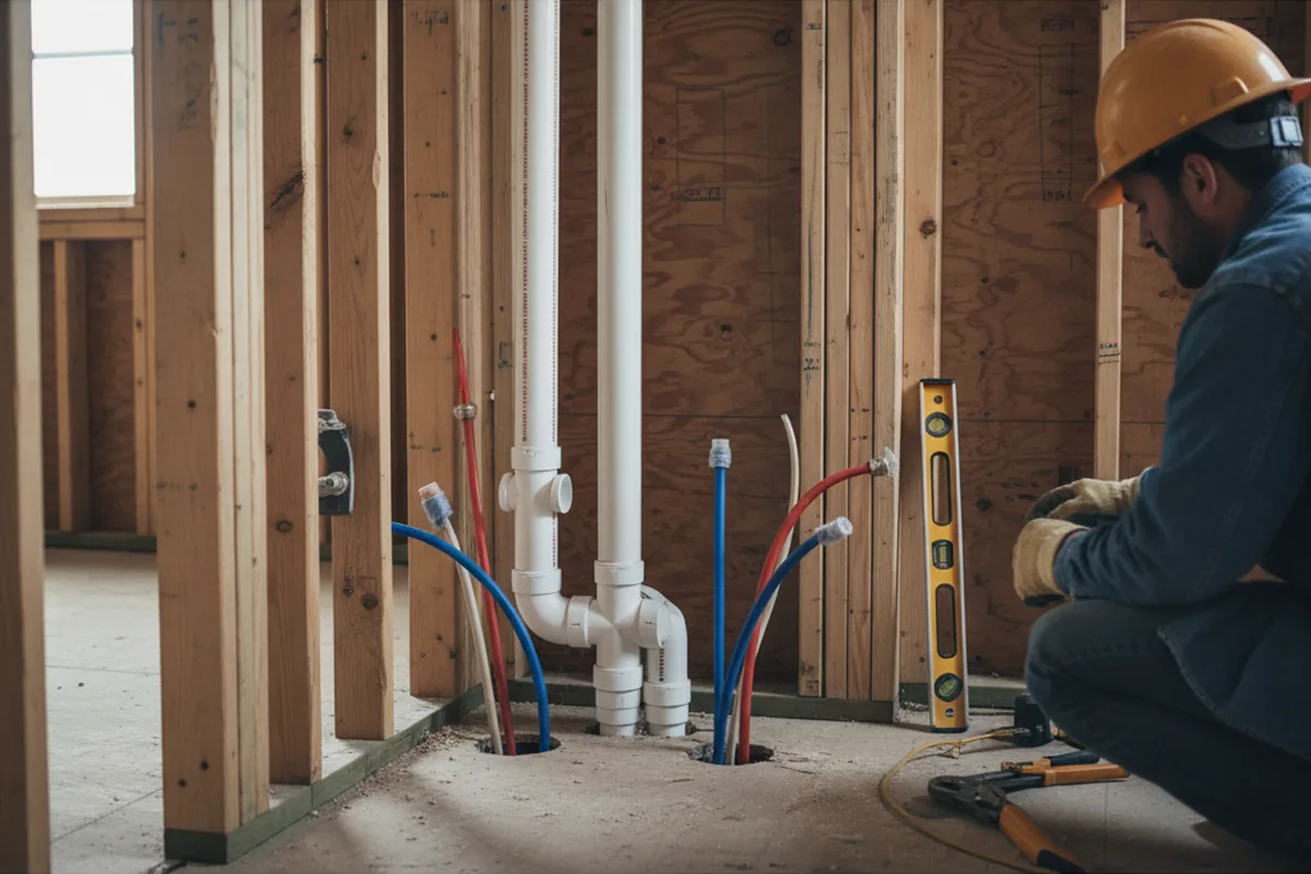 Drain and supply rough-in during Toilet Repair and Installation in Mount Victoria